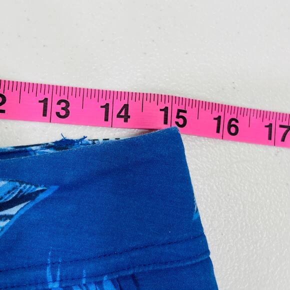 APT 9 Torie Blue White Green Floral Cotton Pockets Cuffed Mid-rise Shorts 4 - Picture 12 of 13